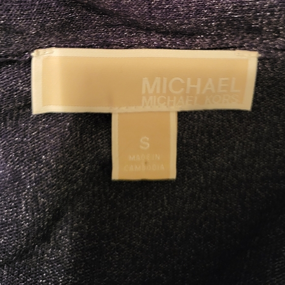🩷 3/$15 Michael Kors Women's Open-Front Sheer Shimmer Black Sweater, Small, EUC - Picture 4 of 5